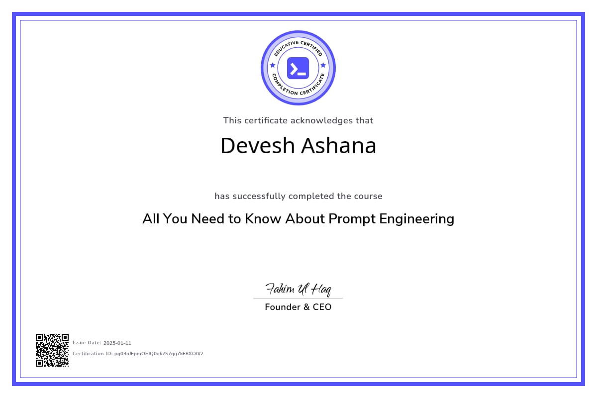 Course Certificate