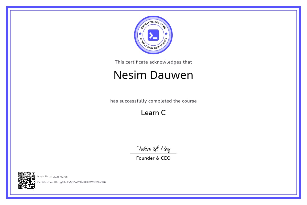 Course Certificate