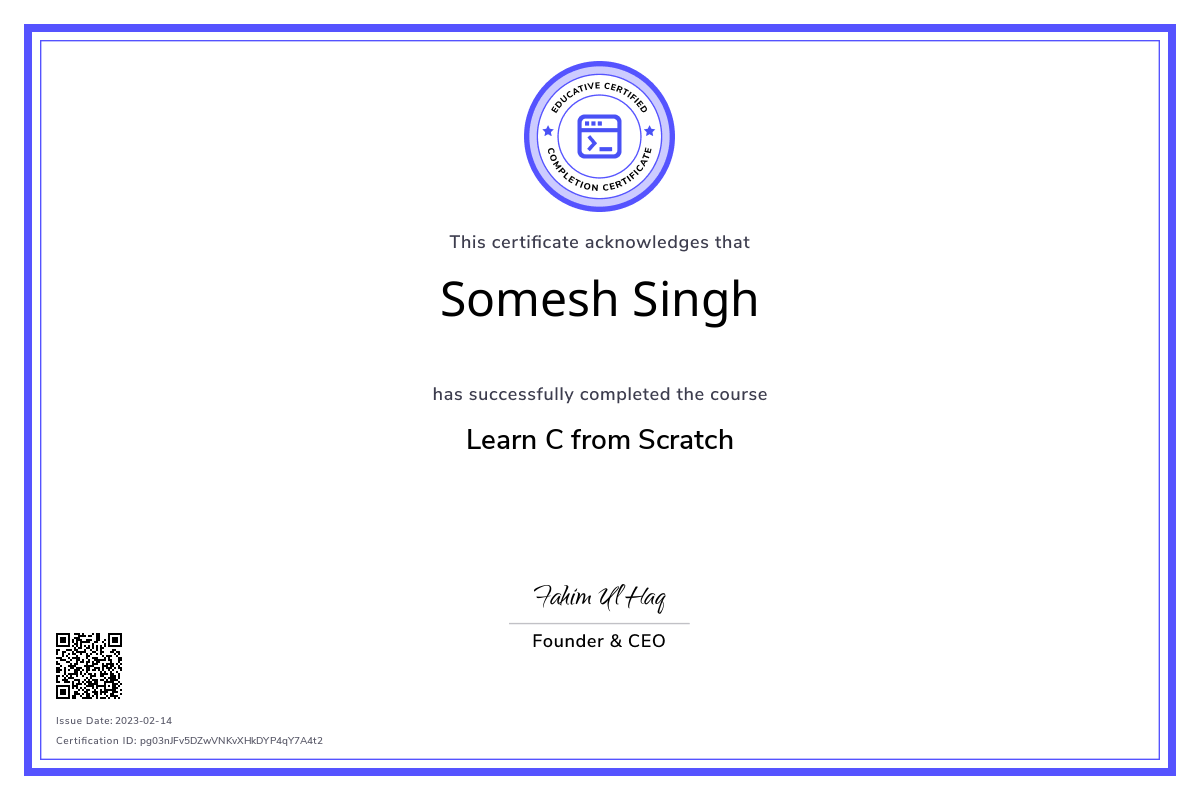 Course Certificate