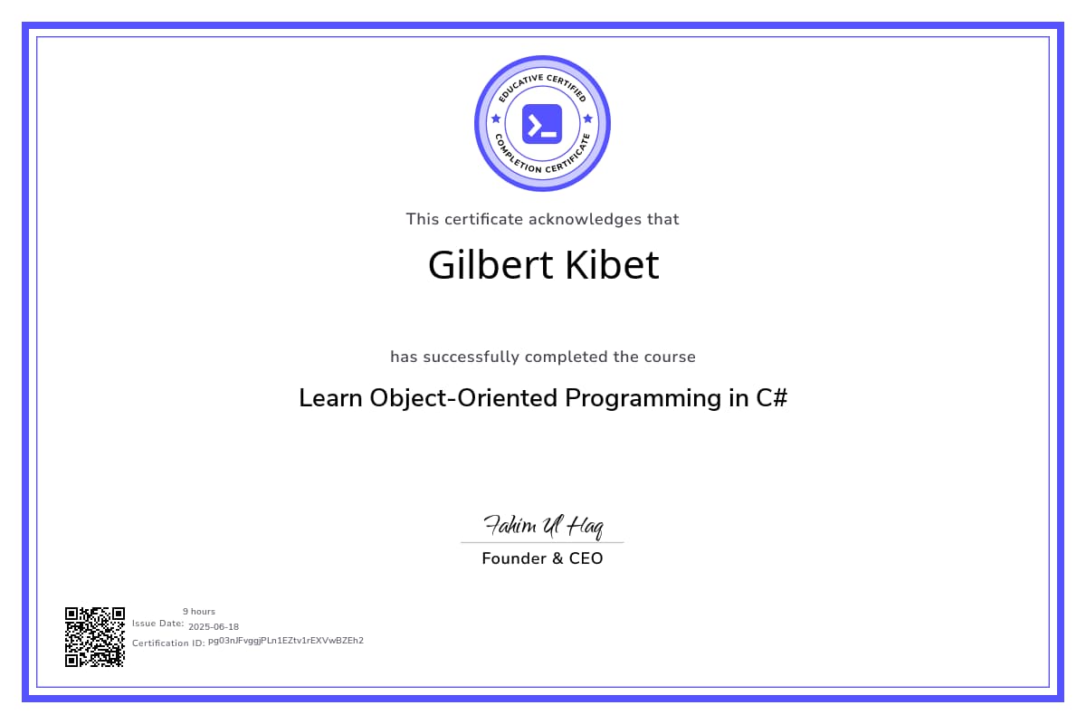 Course Certificate