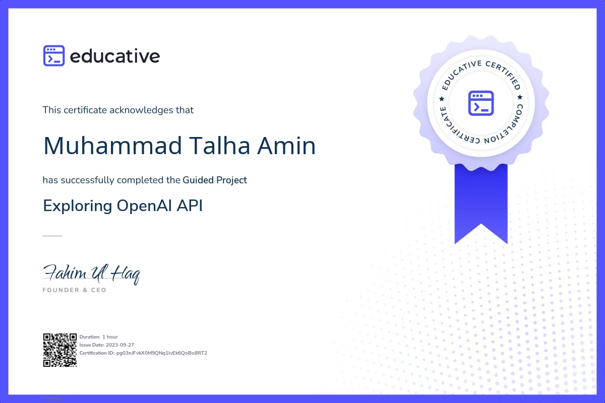 Project Certificate