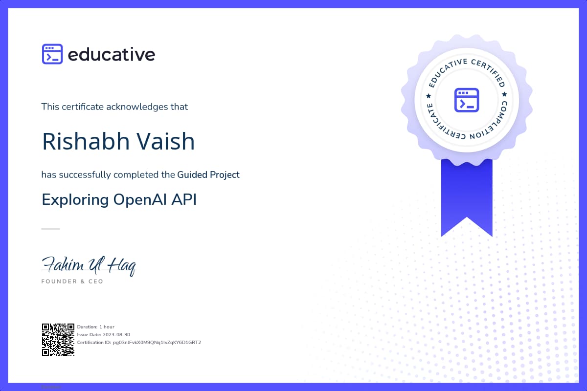 Project Certificate