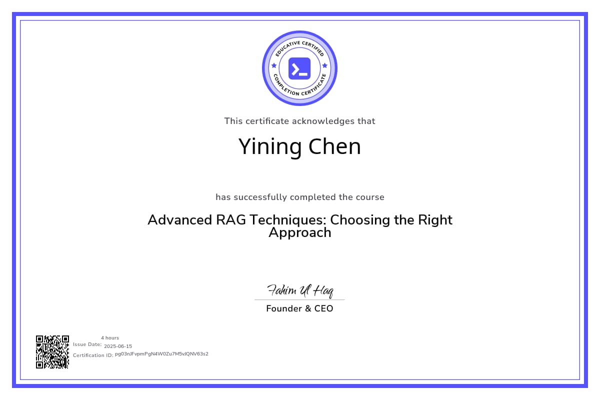 Course Certificate