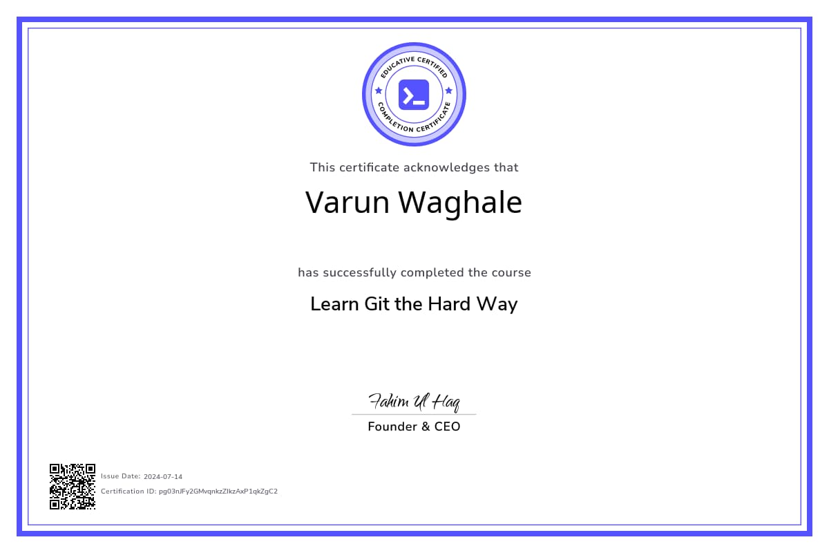 Course Certificate