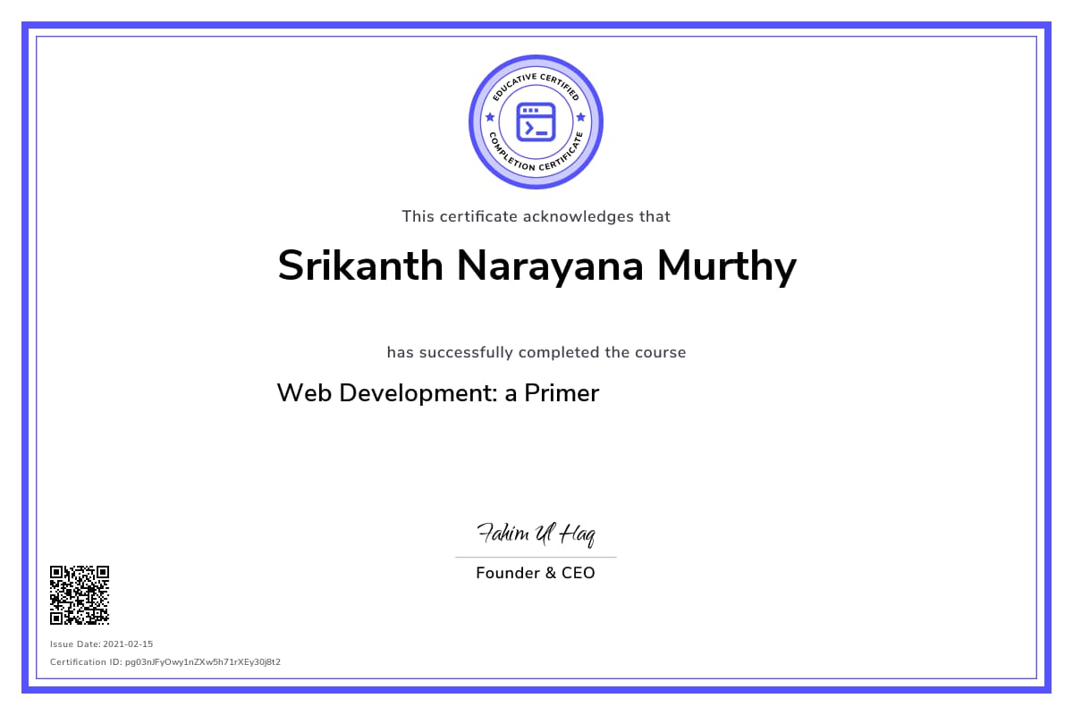 Personalized Path Certificate