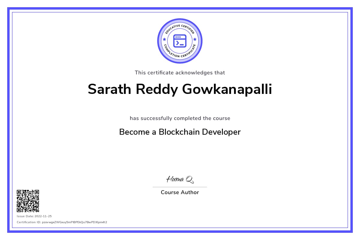 Personalized Path Certificate