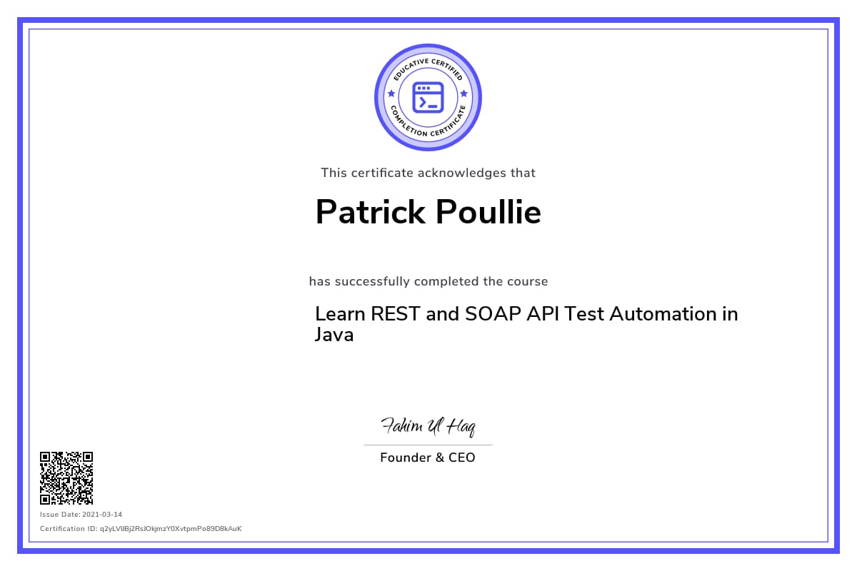 Personalized Path Certificate