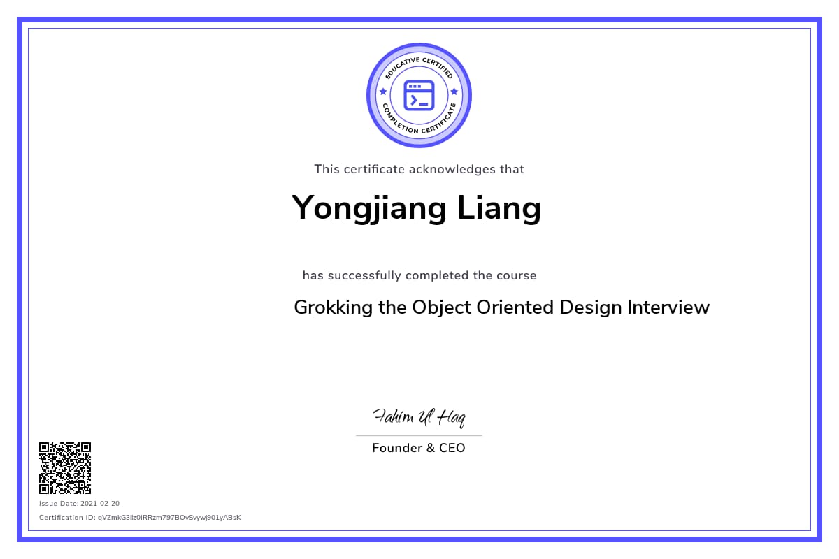Personalized Path Certificate
