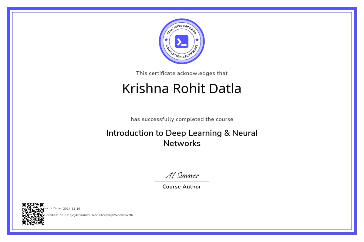Course Certificate