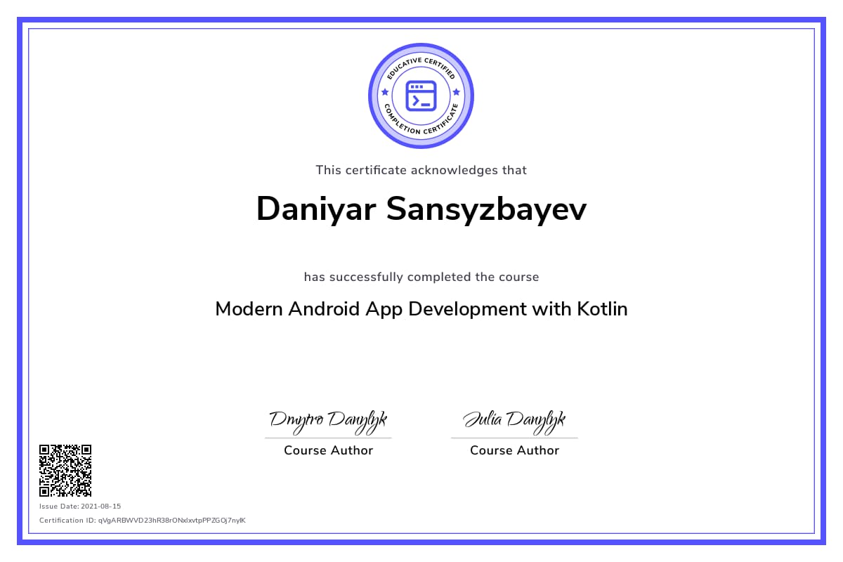 Personalized Path Certificate