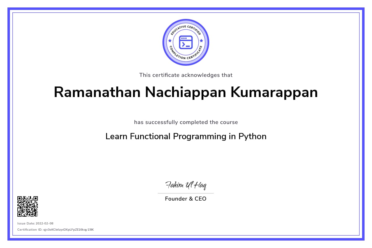 Personalized Path Certificate