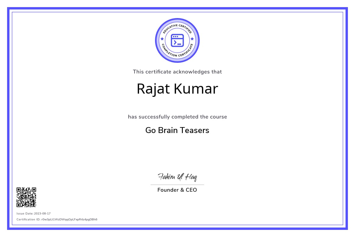 Course Certificate