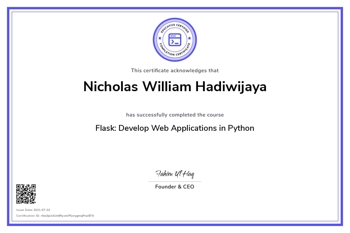 Personalized Path Certificate