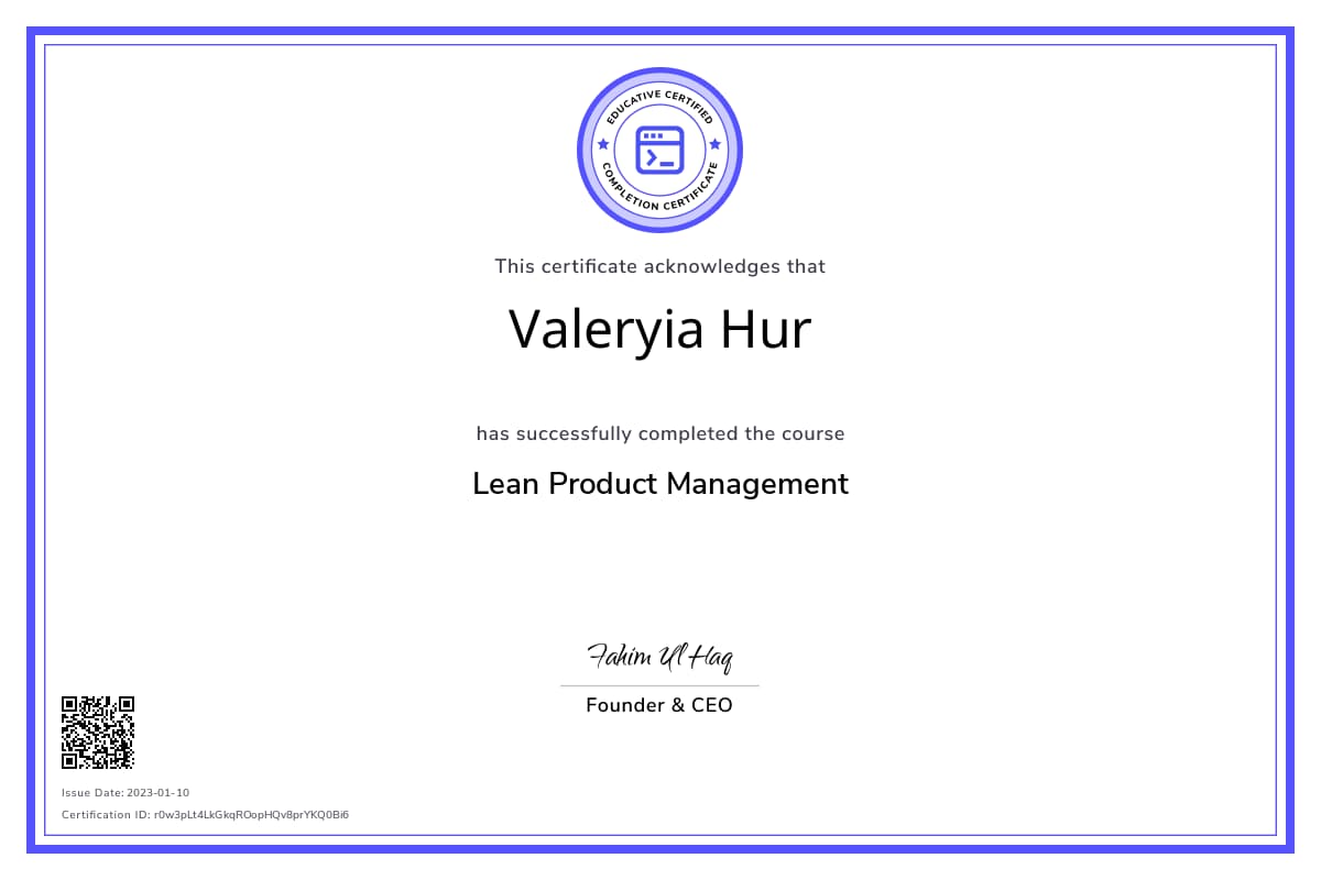 Personalized Path Certificate