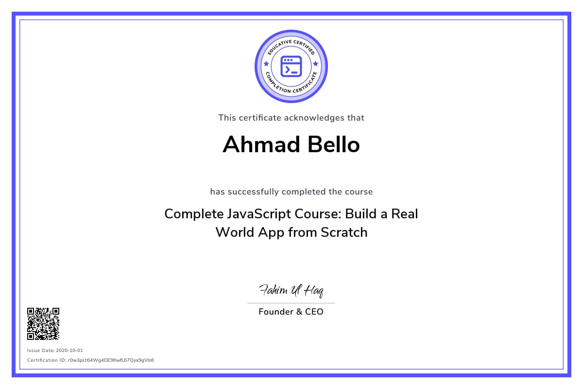 Personalized Path Certificate
