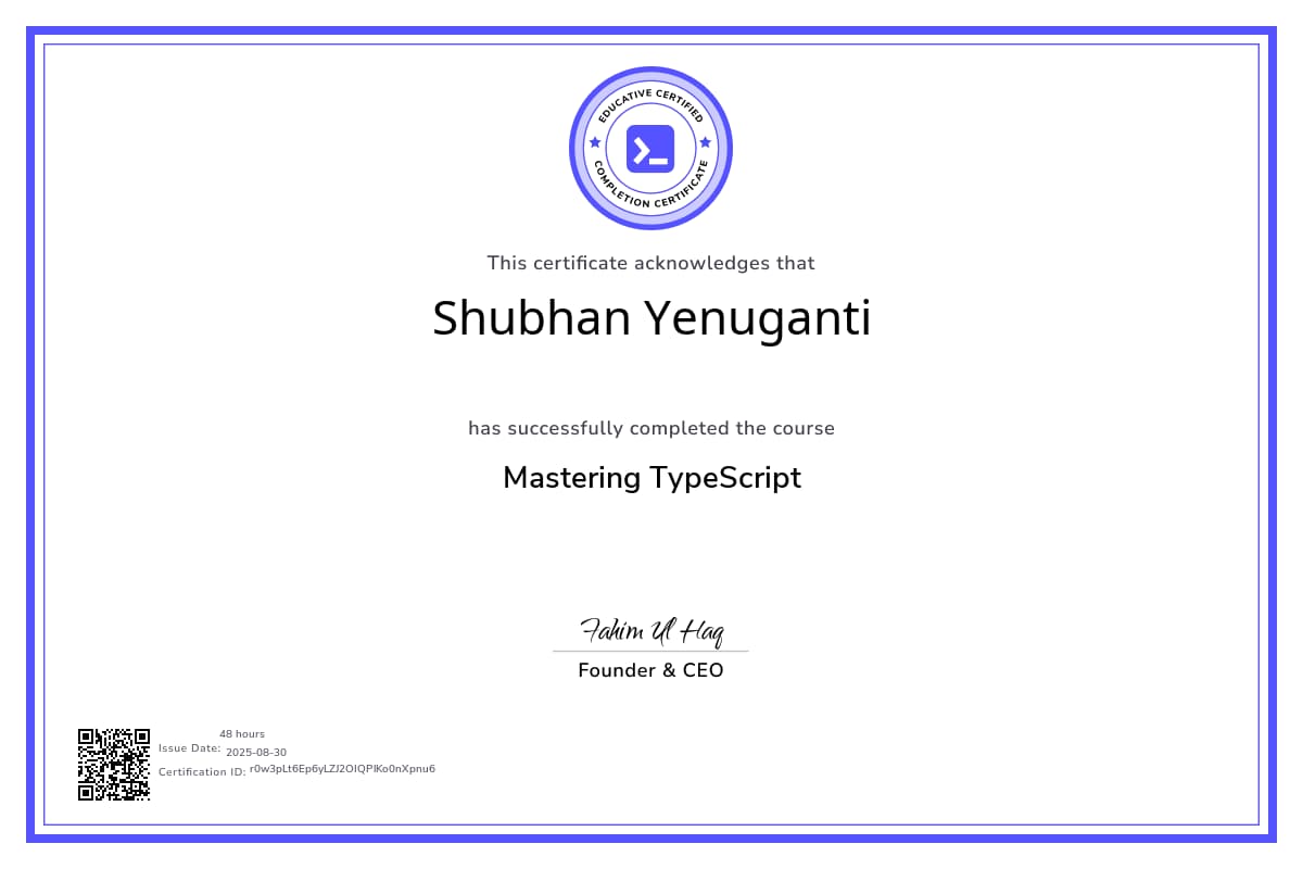 Course Certificate