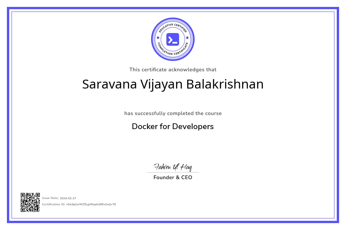 Course Certificate