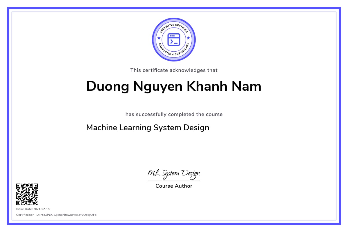 Personalized Path Certificate
