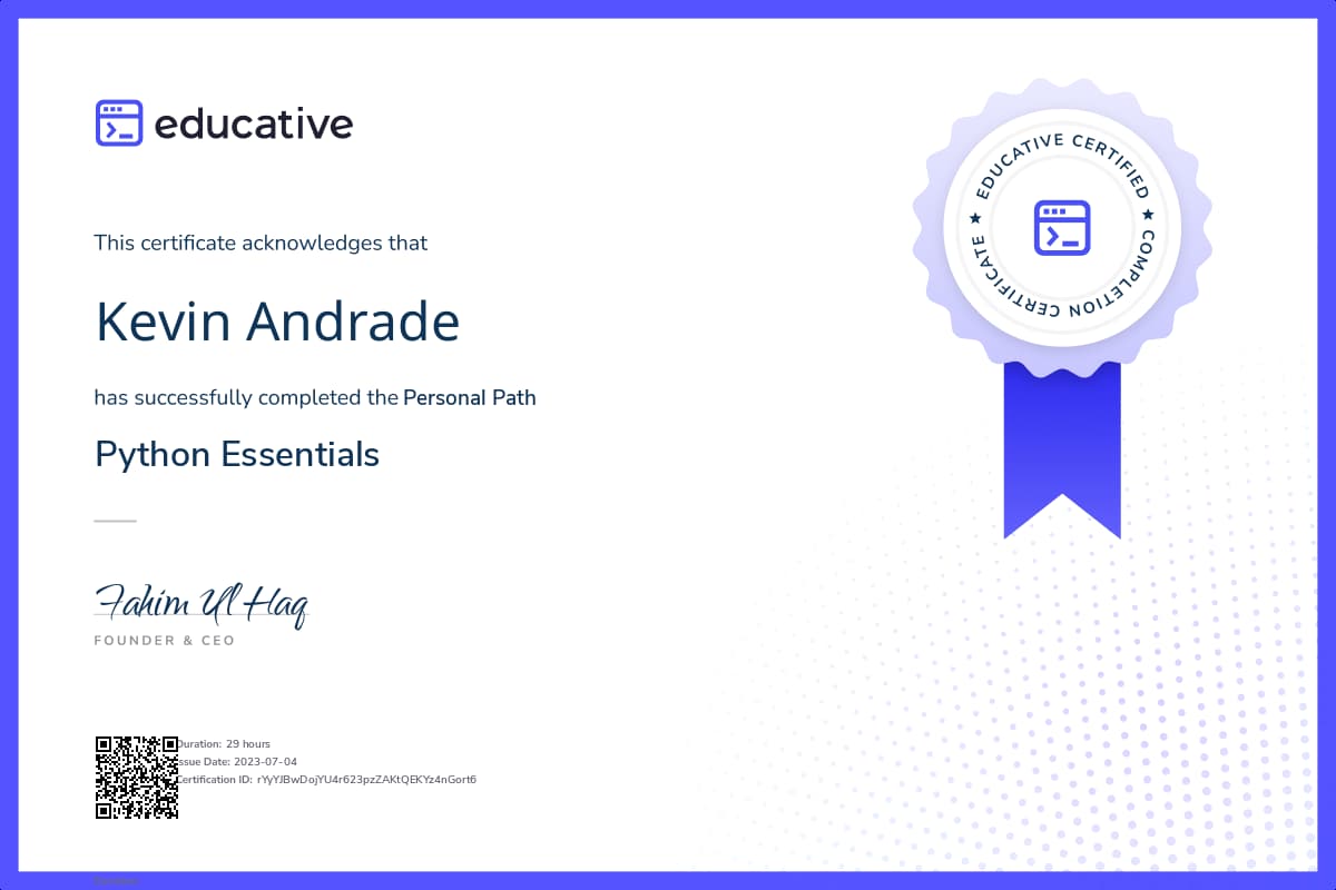 Personalized Path Certificate
