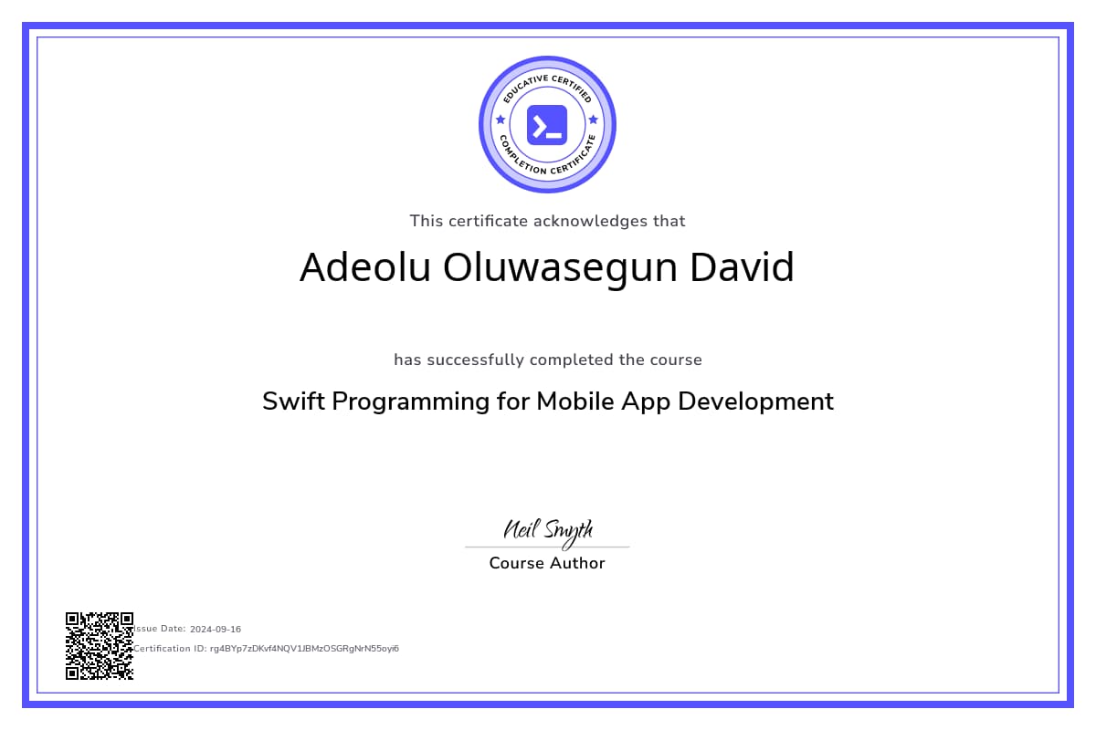 Course Certificate