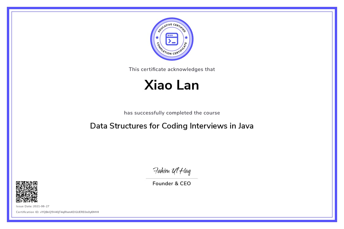 Personalized Path Certificate