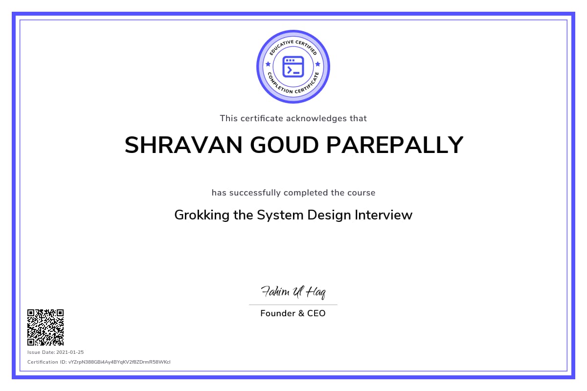 Personalized Path Certificate