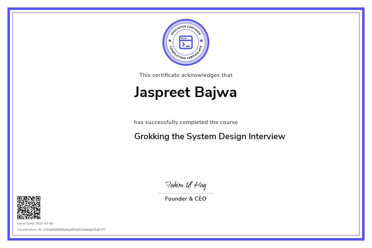 Personalized Path Certificate