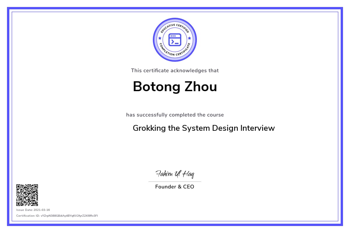 Personalized Path Certificate
