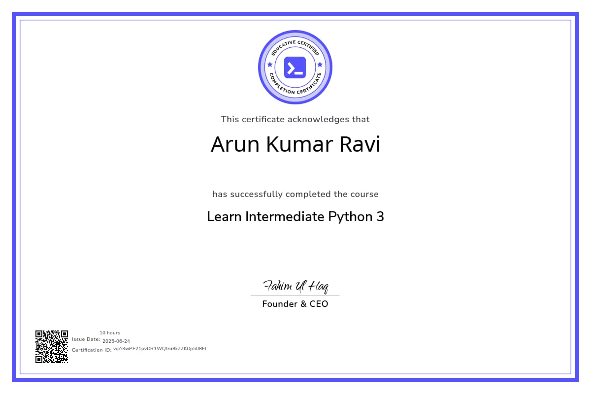 Course Certificate