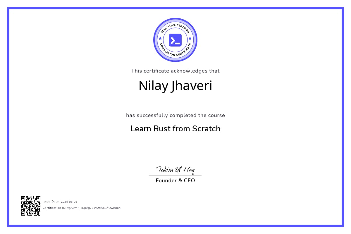 Course Certificate