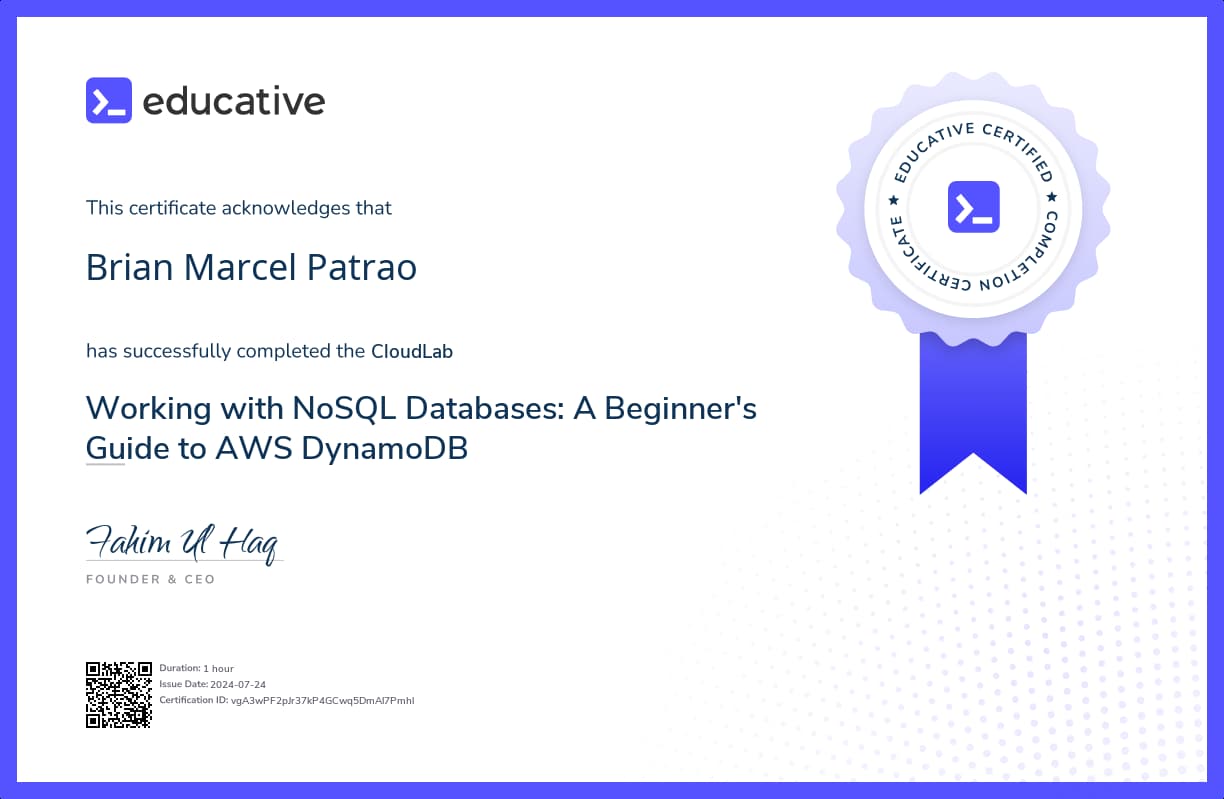 Cloud Lab Certificate
