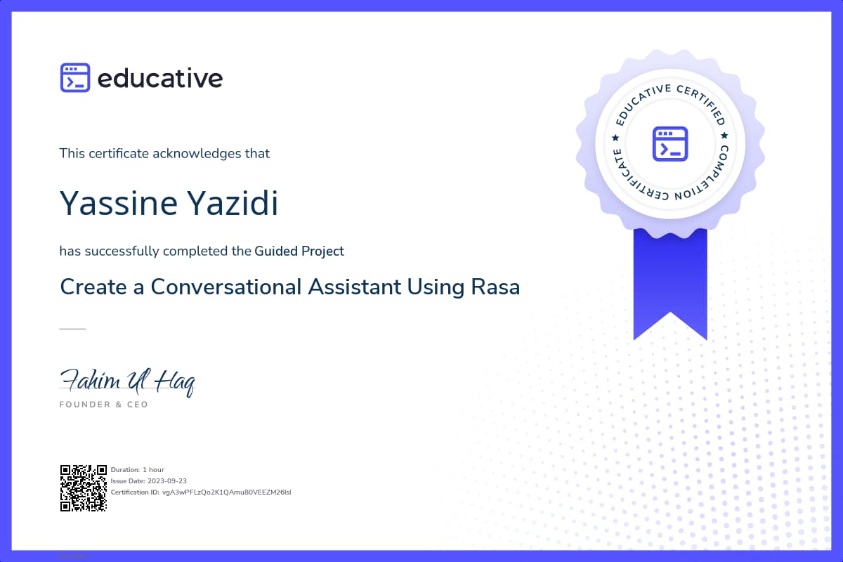 Project Certificate