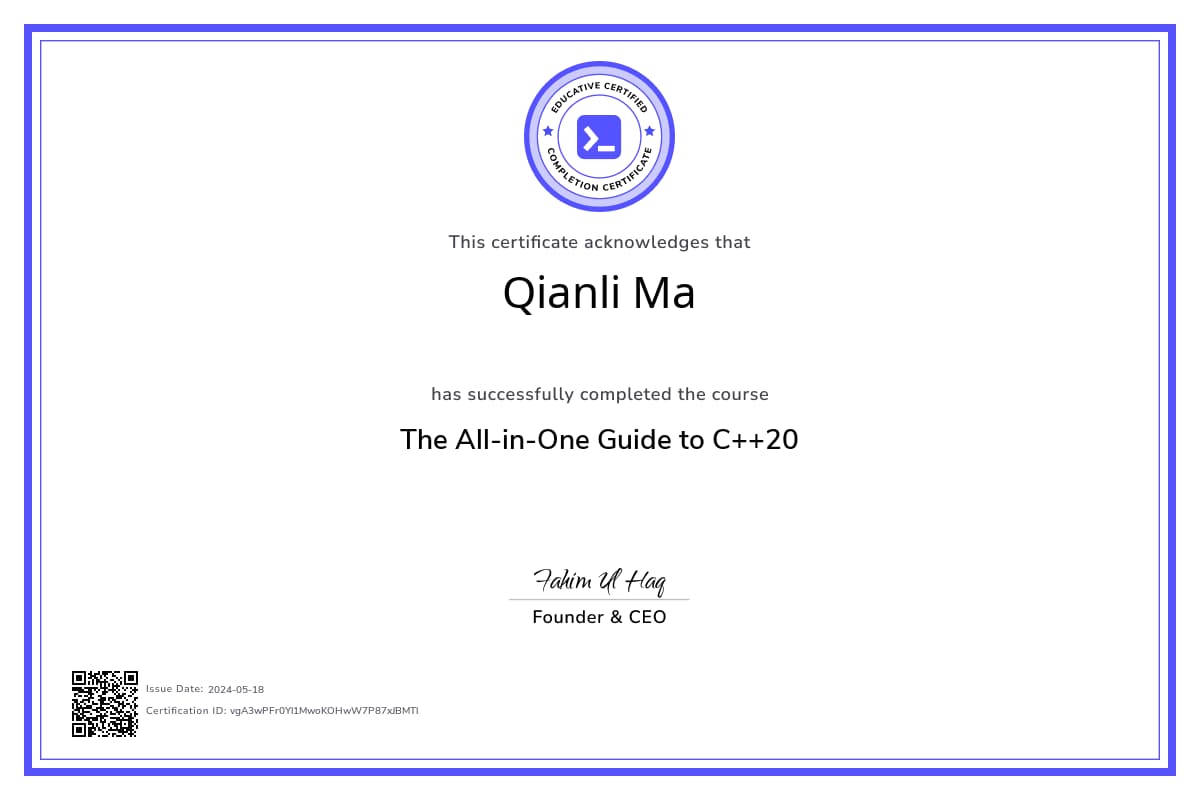 Course Certificate