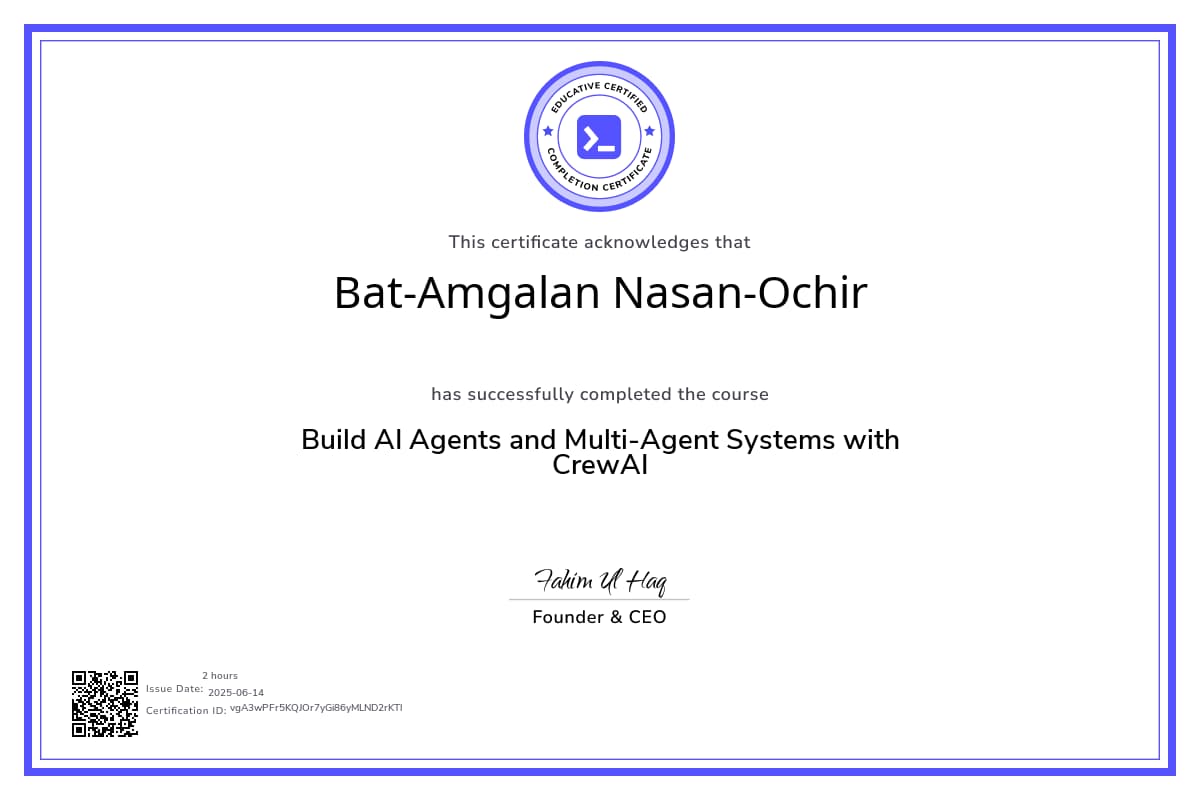Course Certificate