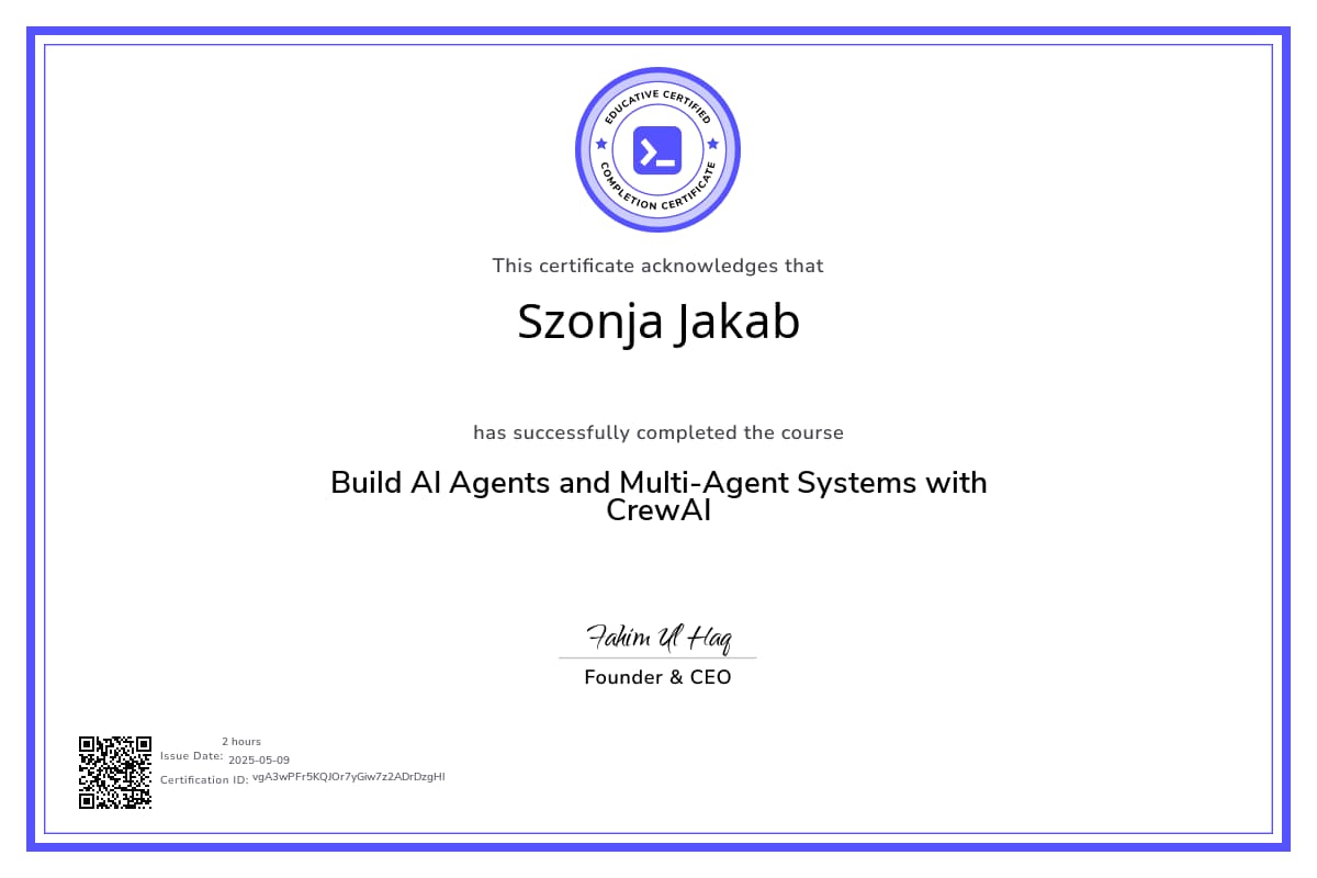 Course Certificate
