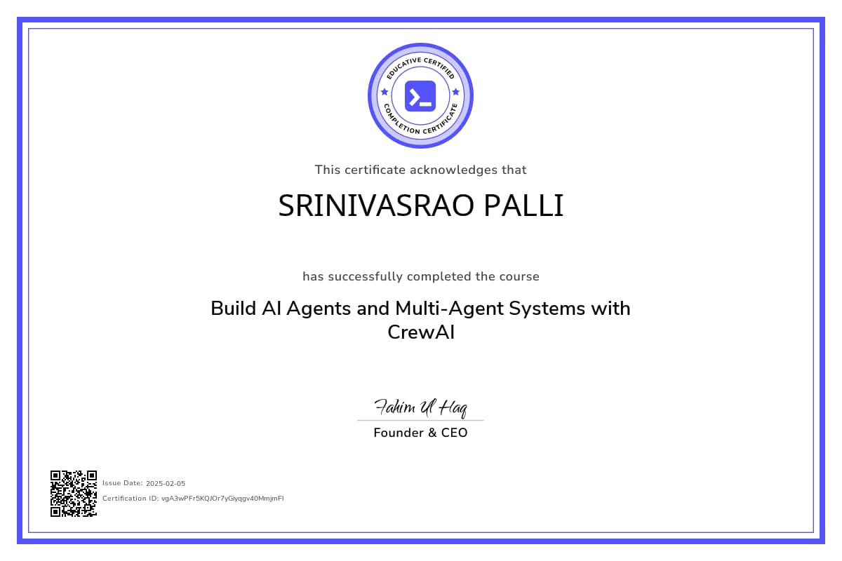 Course Certificate