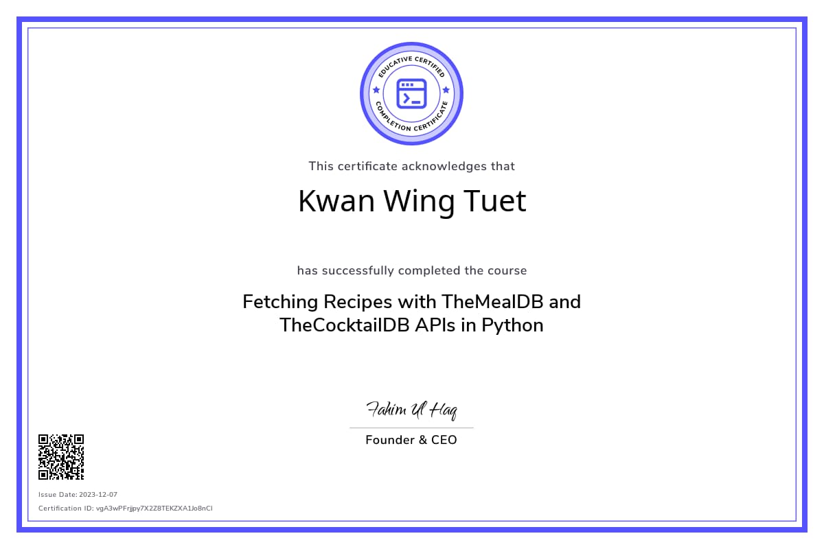 Course Certificate