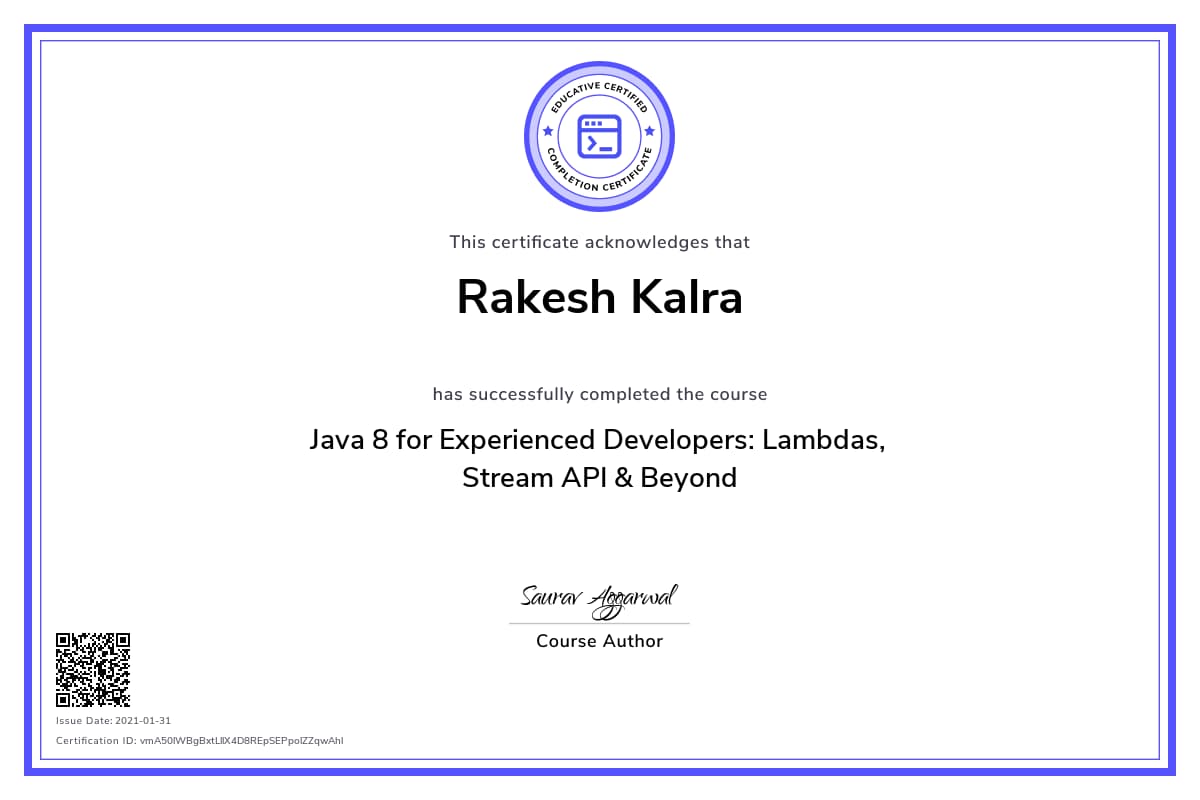 Personalized Path Certificate