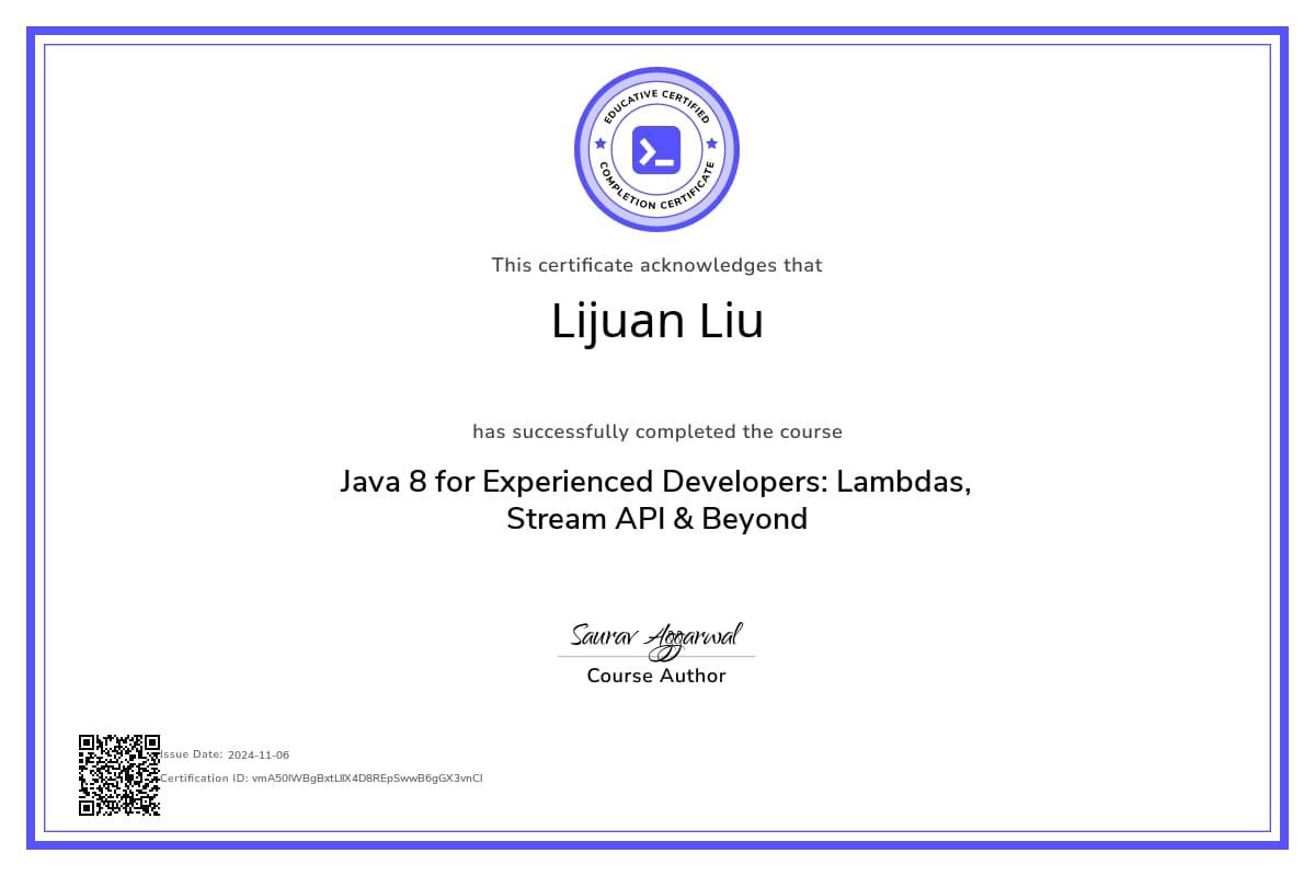 Course Certificate