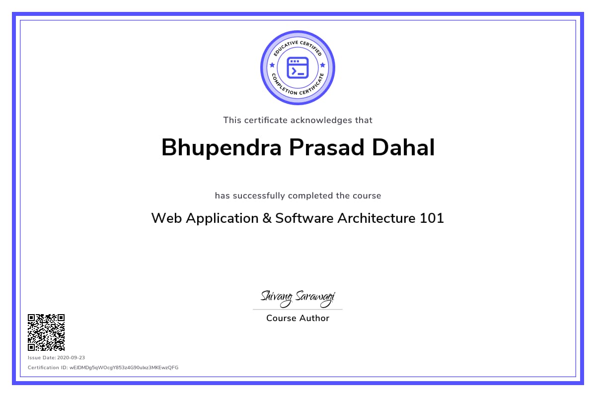 Personalized Path Certificate