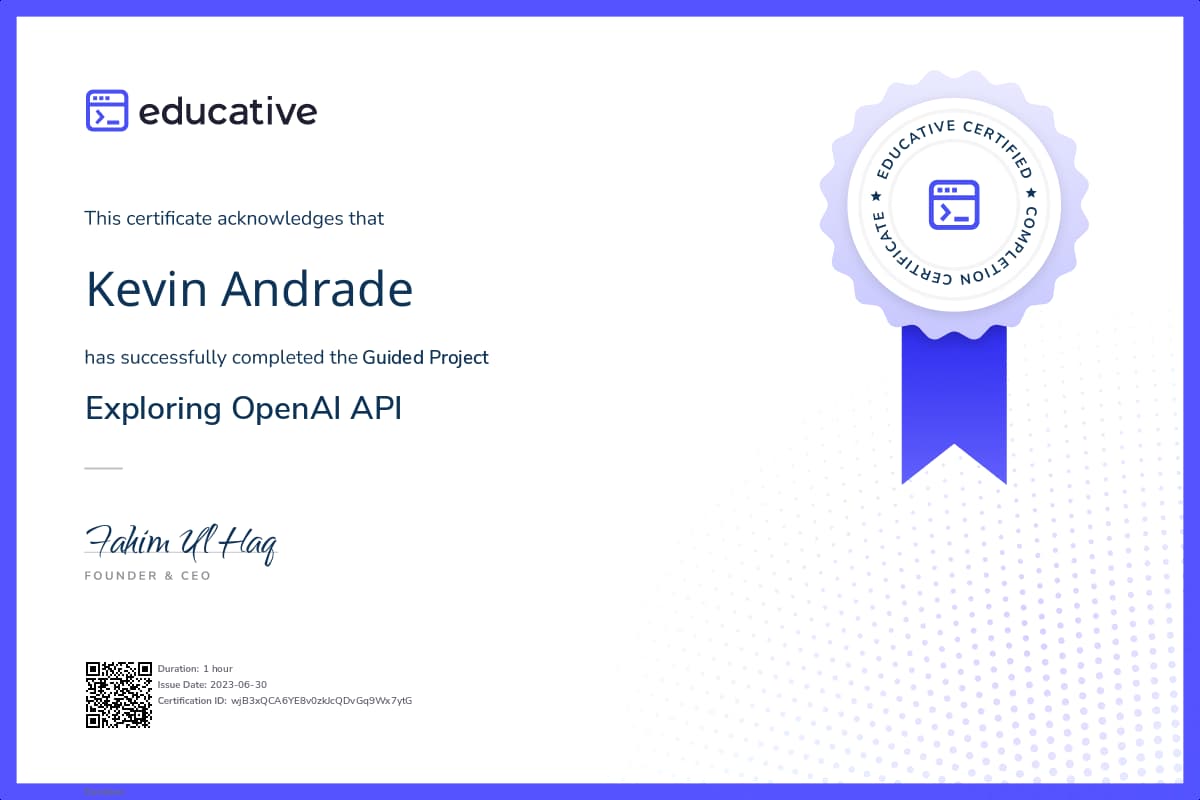Project Certificate
