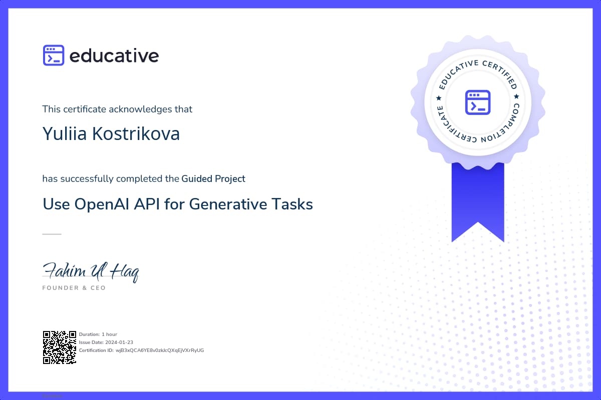 Project Certificate