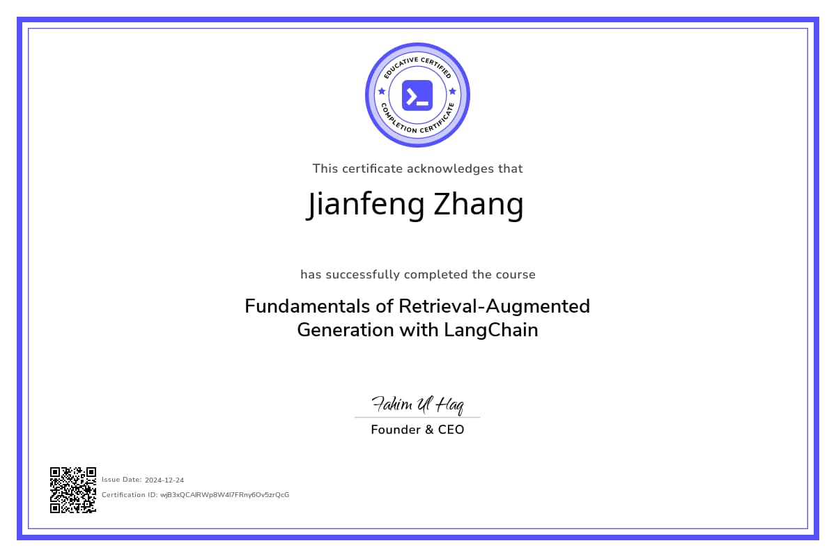Course Certificate