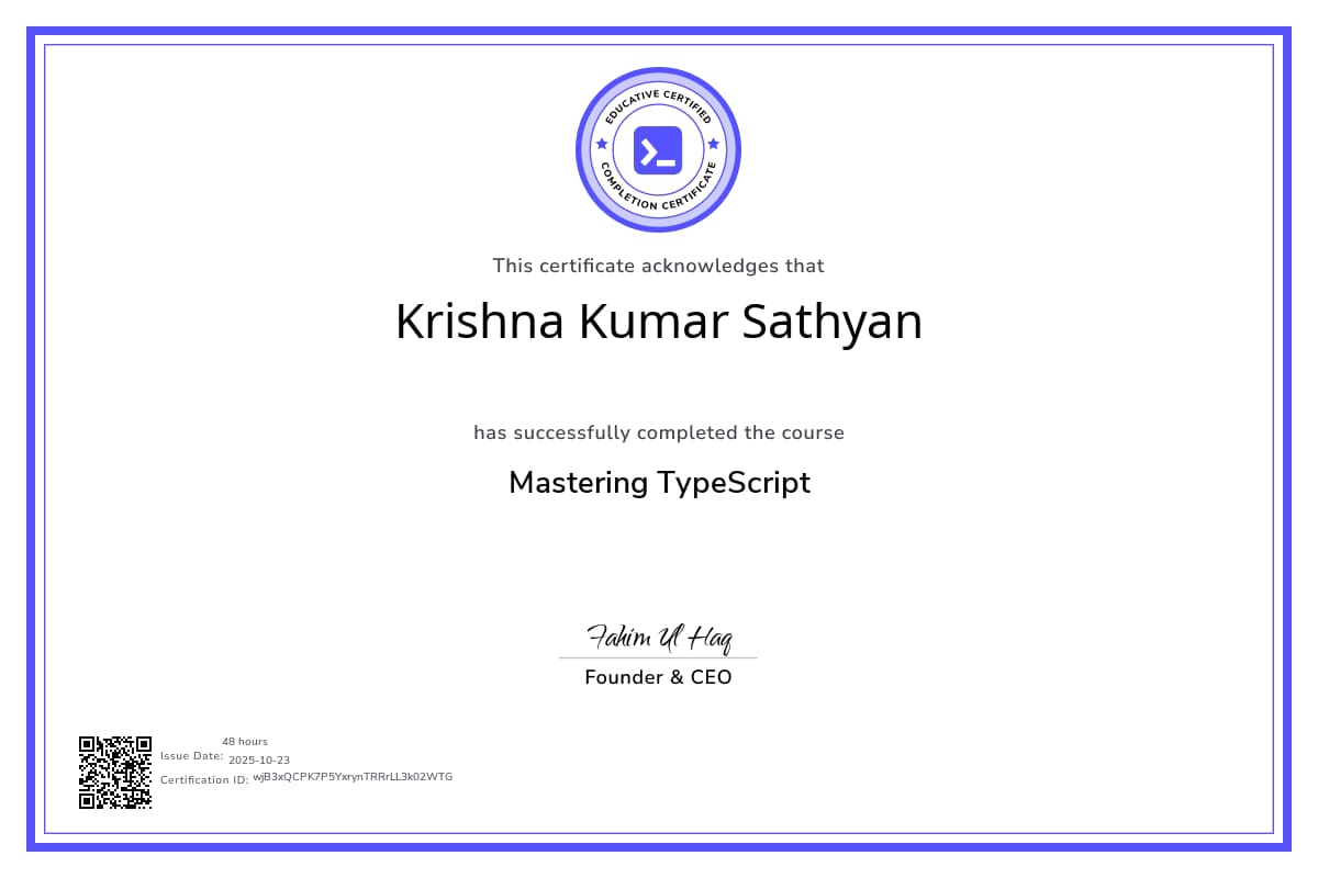 Course Certificate
