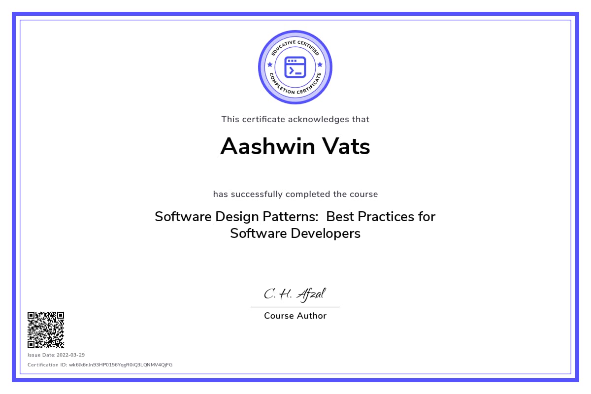 Personalized Path Certificate