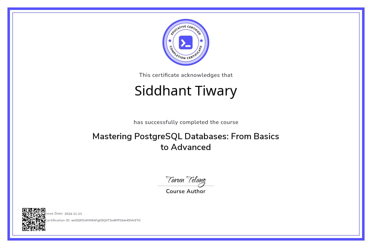 Course Certificate