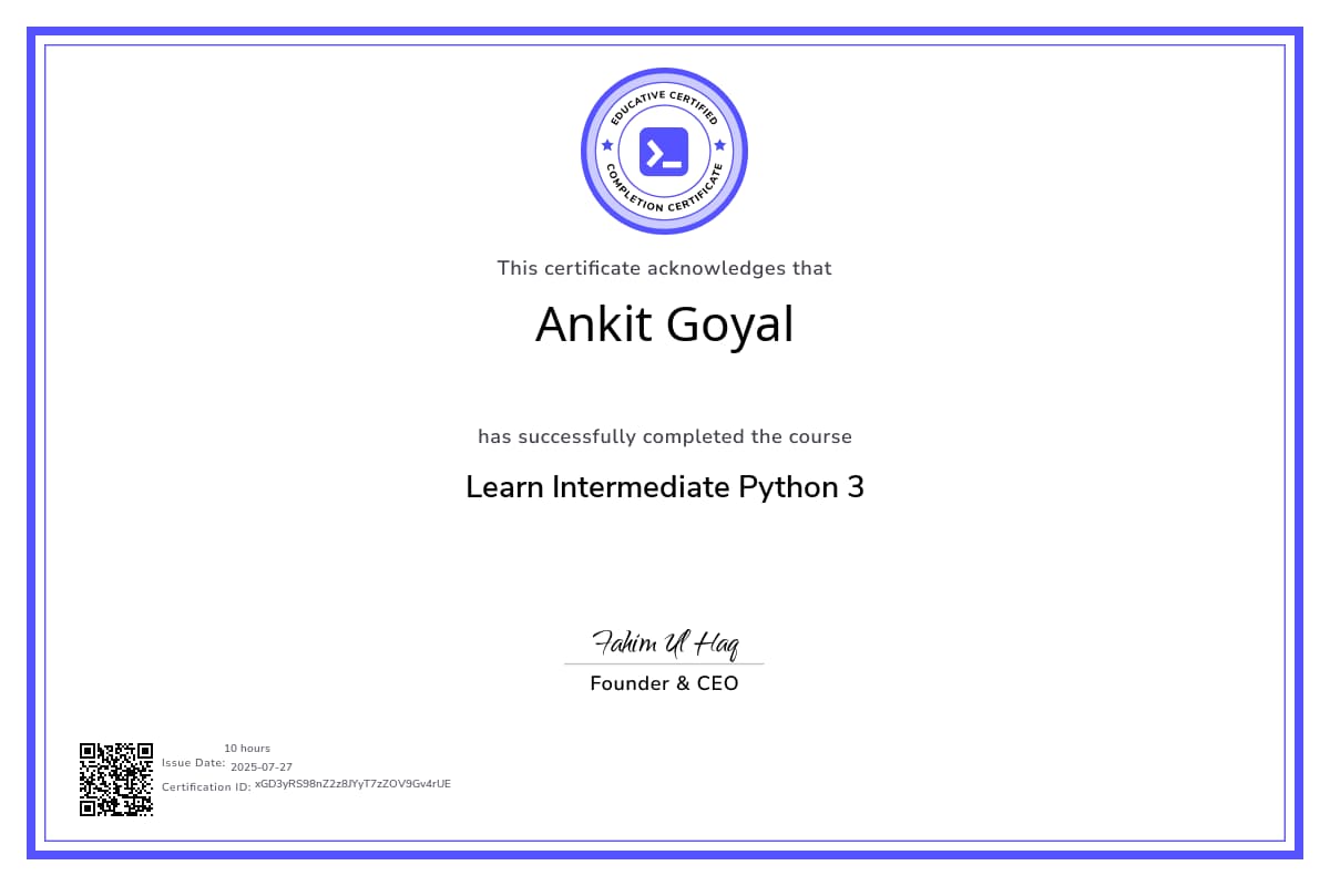 Course Certificate