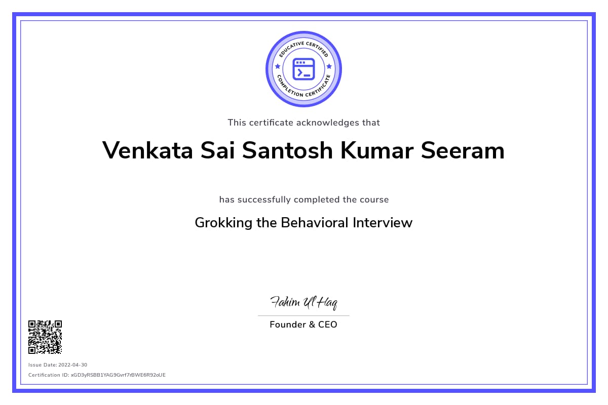 Personalized Path Certificate