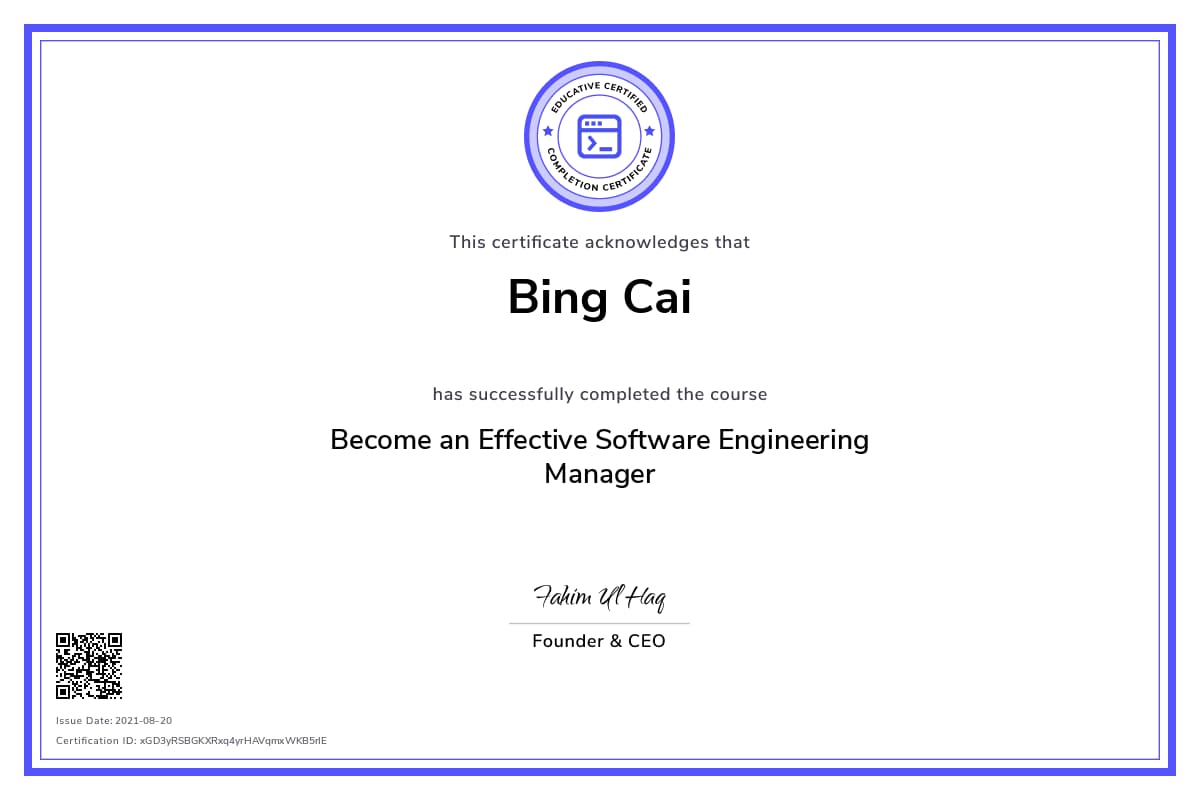 Personalized Path Certificate