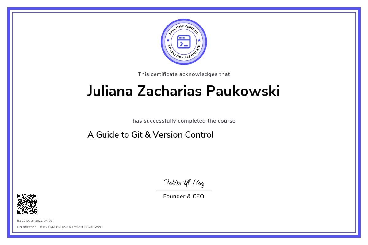 Personalized Path Certificate